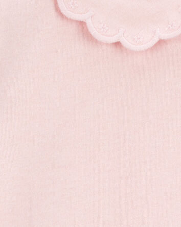 Haut &agrave; manches courtes &agrave; encolure festonn&eacute;e pour toutes-petites - Rose, 