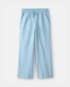 Filles - Pantalon &agrave; jambe large en jersey bouclette - Bleu, image 1 sur 3 diapositives