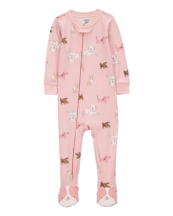 Toddler 1-Piece Dog 100% Snug Fit Cotton Footie Pyjamas, 