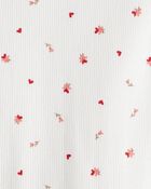 Toddler Girl Floral Print Ruffle Long-Sleeve Top - White, image 2 of 3 slides