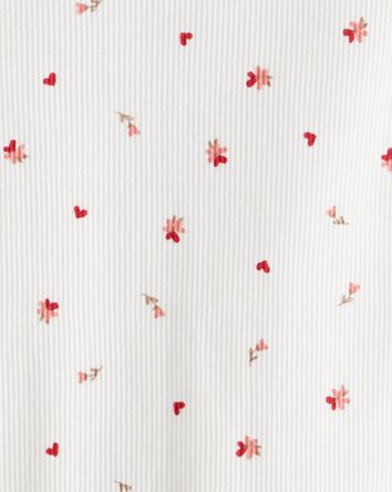 Tout-petit fille - Haut &agrave; manches longues &agrave; volants et imprim&eacute; floral - Blanc, 