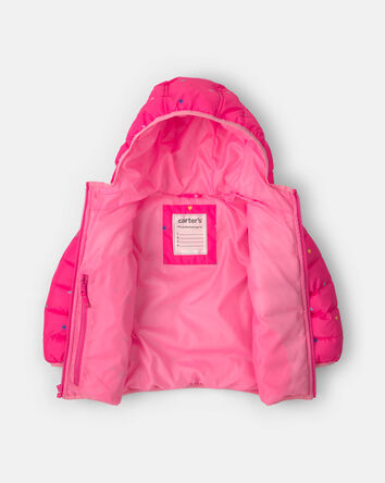 Toddler Girl Midweight Packable Puffer- Pink
, 