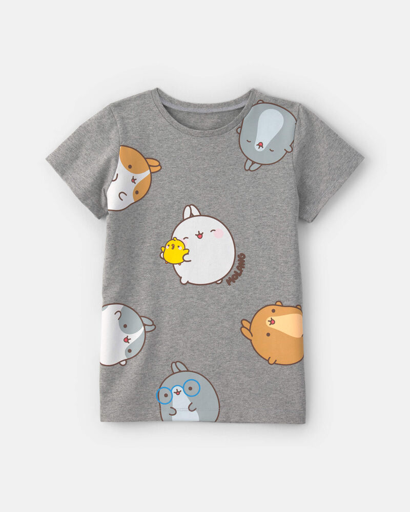 Girls Molang Graphic Tee - Grey, image 1 of 2 slides