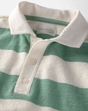 Toddler Boy Striped Collared Shirt Made with Organic Cotton, 