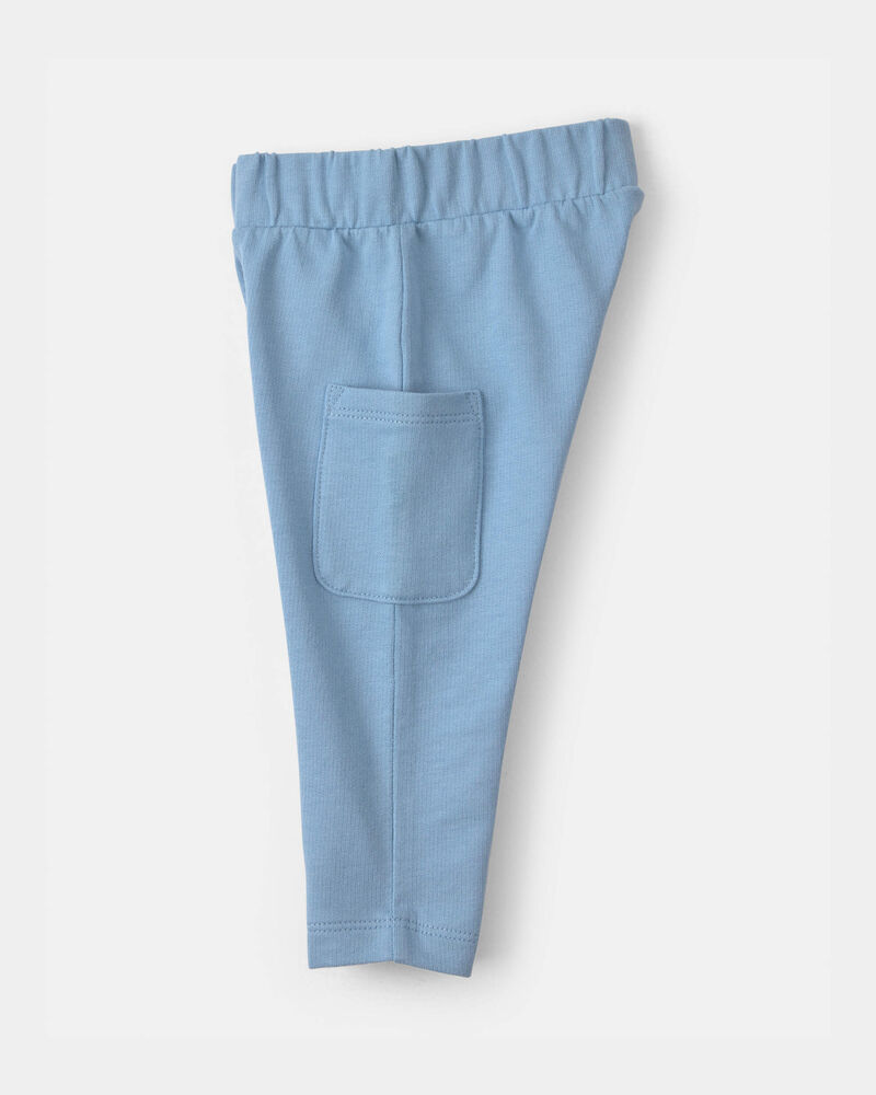 Baby Boy 3-Piece Paw Print Top & Pant Set - Blue, image 2 of 5 slides