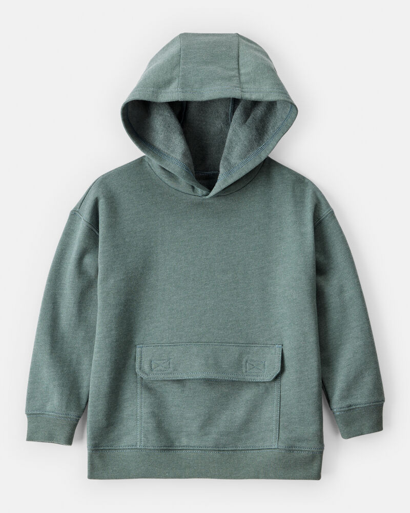 Toddler Boy Solid Fleece Long-Sleeve Hoodie - Green, image 1 of 3 slides