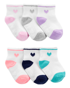 Bébé 6 paires de chaussettes mi-mollet, image 1 sur 2 diapositives
