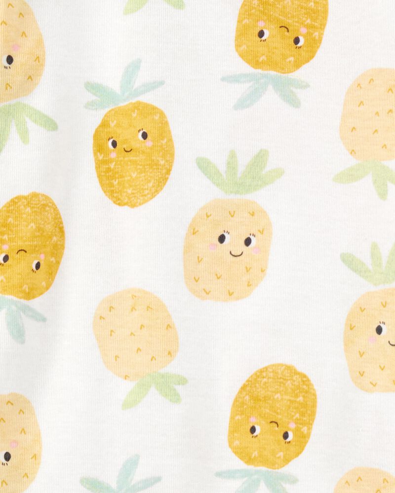 Toddler 4-Piece Pineapple & Fish Print 100% Snug Fit Cotton Pyjamas, image 2 of 4 slides
