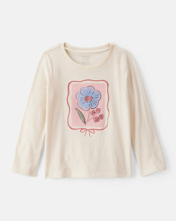 Tout-petit fille - T-shirt &agrave; manches longues &agrave; imprim&eacute; floral &ndash; Cr&egrave;me, 