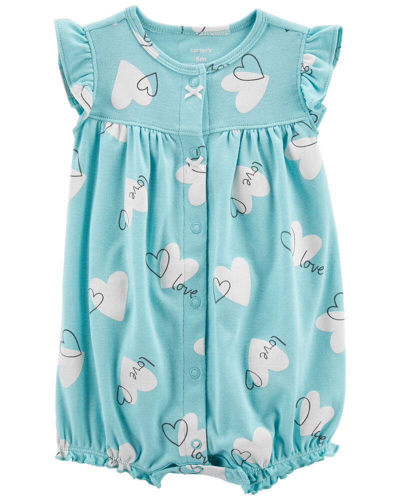 Baby Heart Snap-Up Romper, image 1 of 3 slides