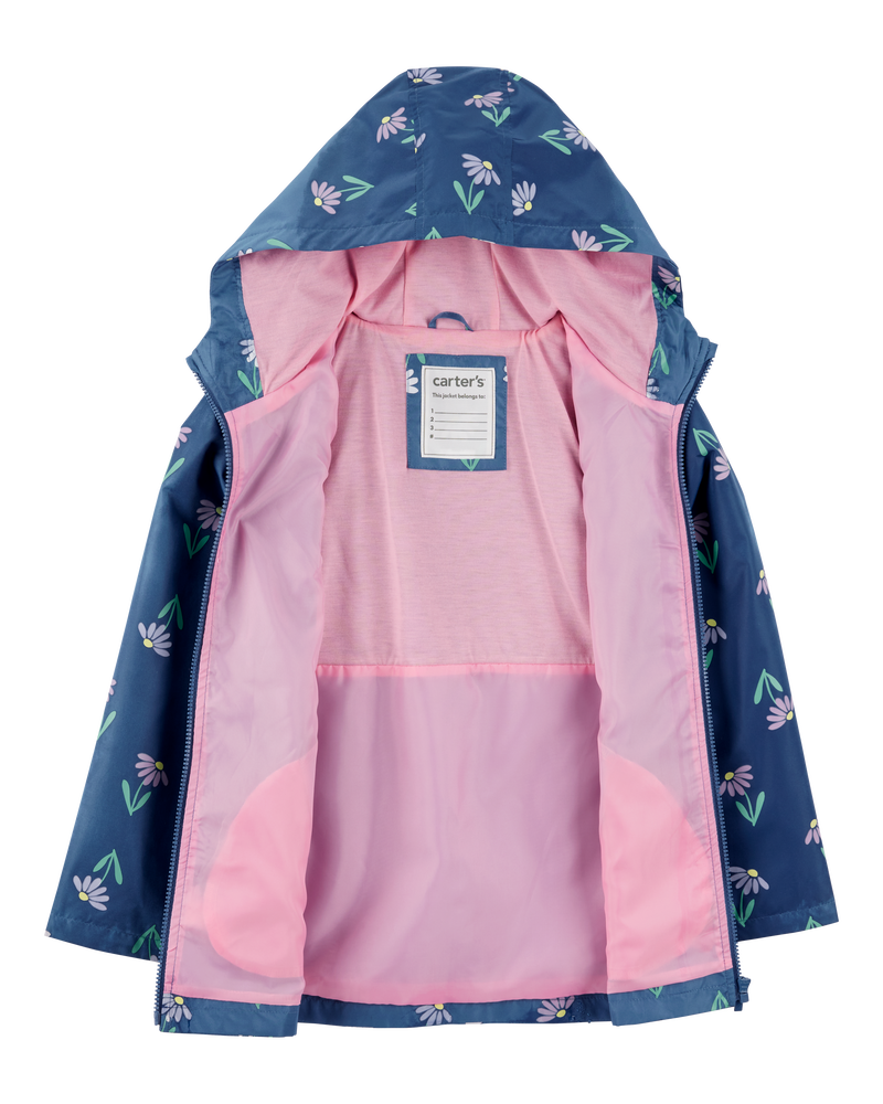 Kid Colour Changing Rain Jacket - Navy, image 6 of 6 slides