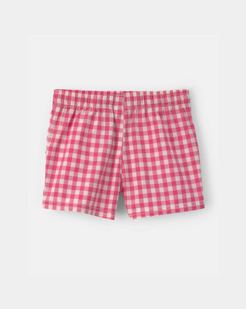 Baby Boy Gingham Poplin Shorts - Red, 