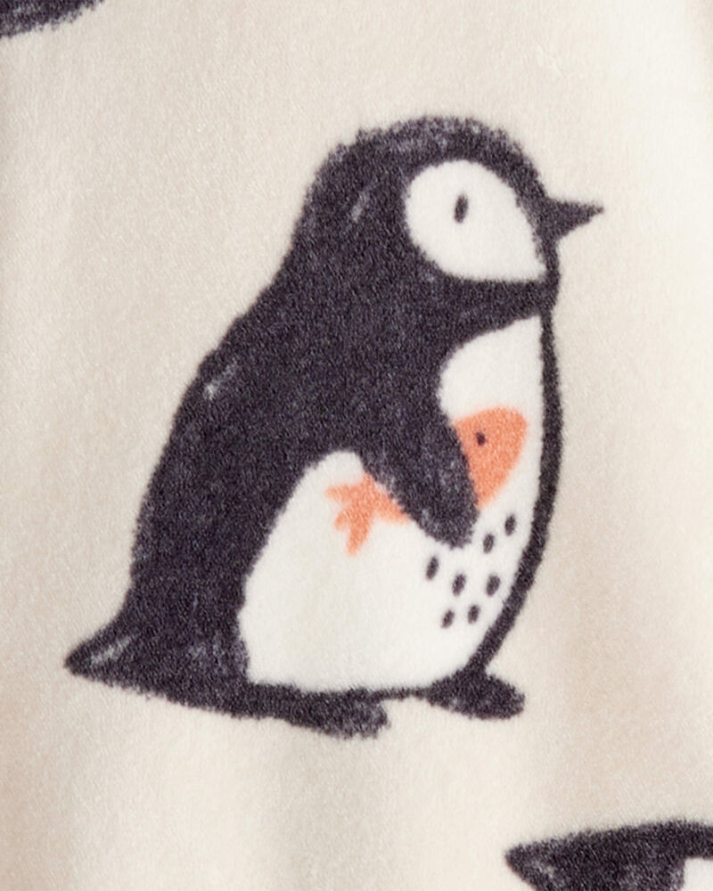 Baby Boy Penguin DreamPlush Long-Sleeve Snug Fit 1-Piece Pyjamas - Cream, image 3 of 4 slides