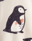 Baby Boy Penguin DreamPlush Long-Sleeve Snug Fit 1-Piece Pyjamas - Cream, image 3 of 4 slides