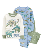 Baby 4-Piece Dinosaur 100% Snug Fit Cotton Pyjamas, image 1 of 3 slides