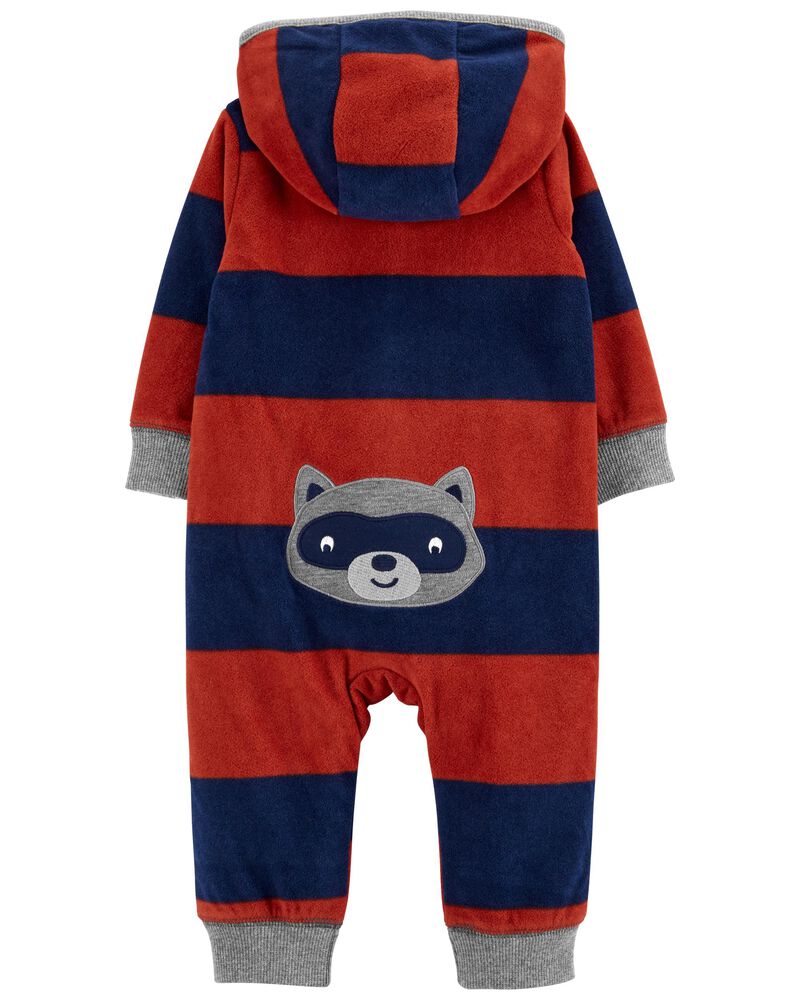 Raccoon ZipUp Fleece Jumpsuit
