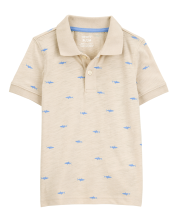 Toddler Shark Polo Shirt - Khaki, 
