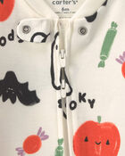 B&eacute;b&eacute; - Grenouill&egrave;re 100 % coton avec fermeture &agrave; glissi&egrave;re double sens &agrave; th&egrave;me d&rsquo;Halloween &ndash; Cr&egrave;me, image 3 sur 4 diapositives