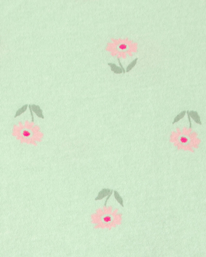 Tout-petit fille - Robe &agrave; manches courtes, floral &ndash; Vert, image 3 sur 3 diapositives