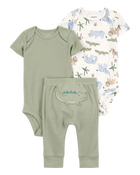 Baby Boy 3-Piece Alligator Little Character Set&reg; - Green/White, image 1 of 4 slides