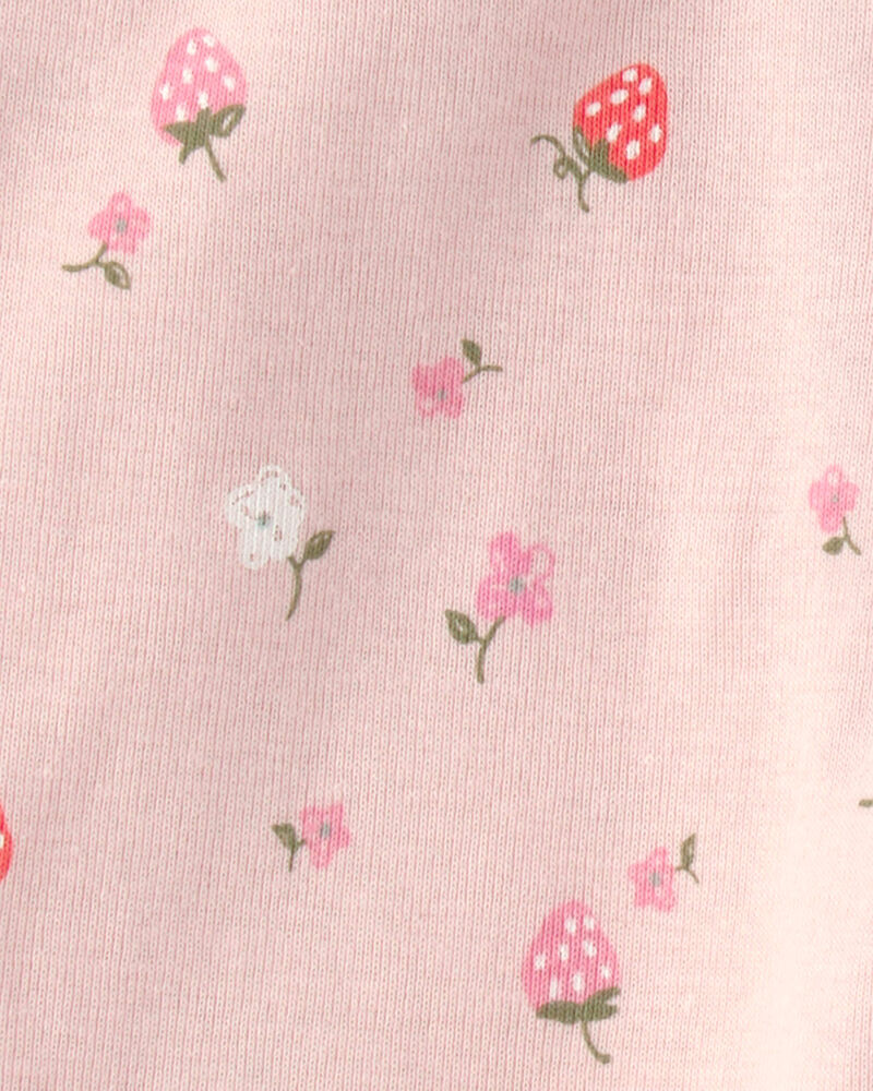 Baby Girl Fruit Print Short Sleeve Bodysuit & Pant Set - Pink, image 3 of 5 slides