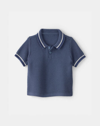 Baby Boy Sweater Polo Shirt - Navy, 
