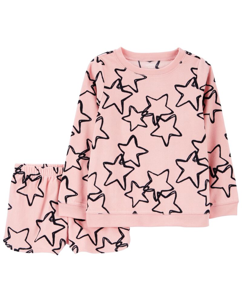 Enfant Pyjama 2 pièces en molleton à motif d’étoiles, image 1 sur 3 diapositives