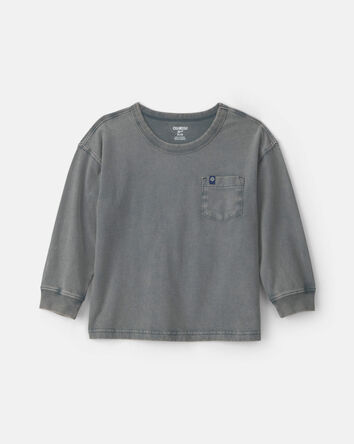 Toddler Boy Mineral Wash Long-Sleeve T-Shirt - Grey, 