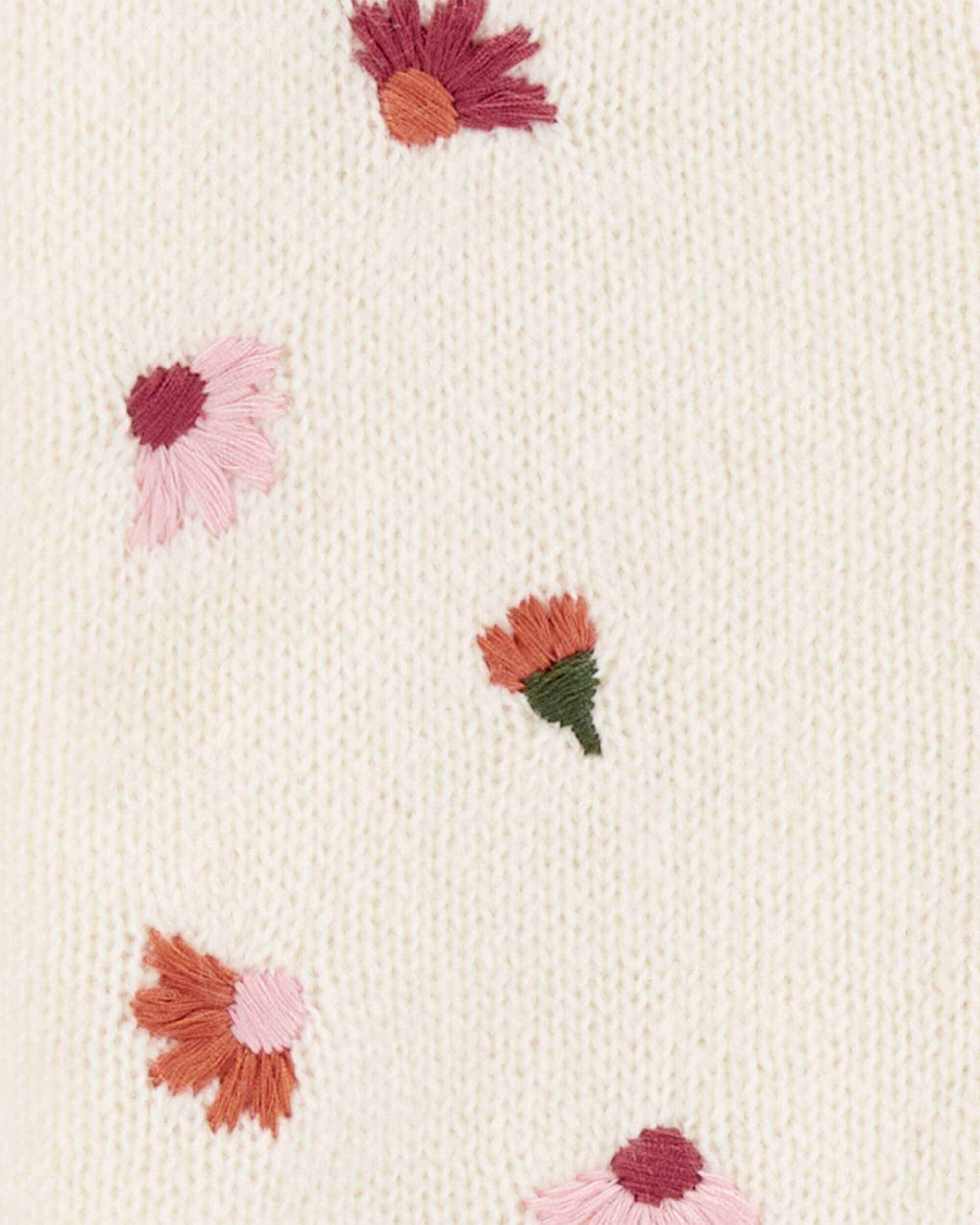 Ivory Baby Floral Sweater Knit Cardigan Carter s Oshkosh Canada