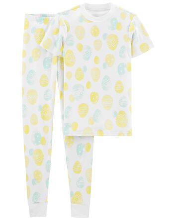 Pyjama 2 pièces en coton ajusté motif lapin, 