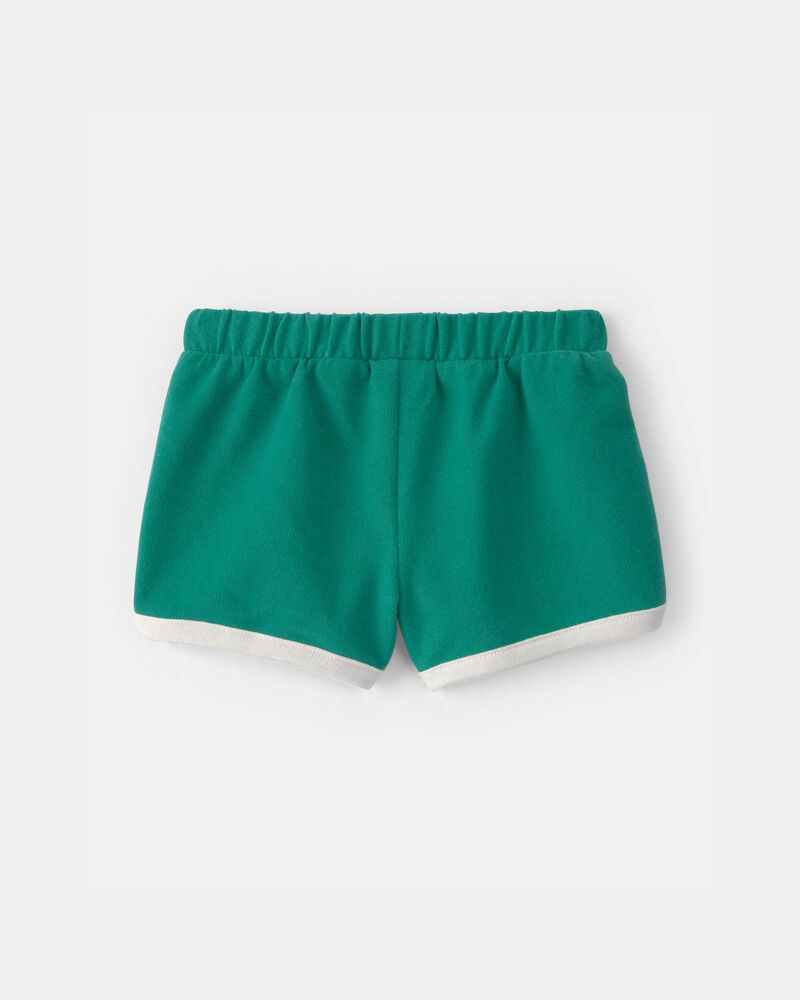 Baby Girl French Terry Athletic Shorts - Green, image 2 of 4 slides