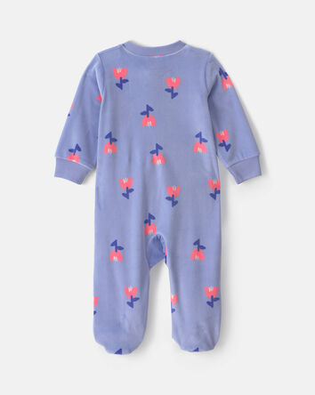 Baby Girl Tulip 2-Way Zip Sleeper - Blue, 