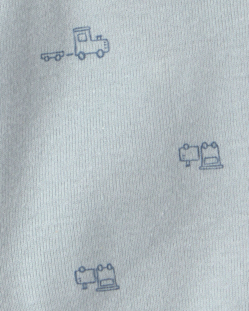 Baby Boy Train Side-Snap Tank - Blue, image 2 of 4 slides