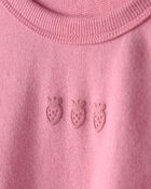 Toddler Girl Strawberry French Terry Pullover Sweatshirt - Pink, image 3 of 5 slides