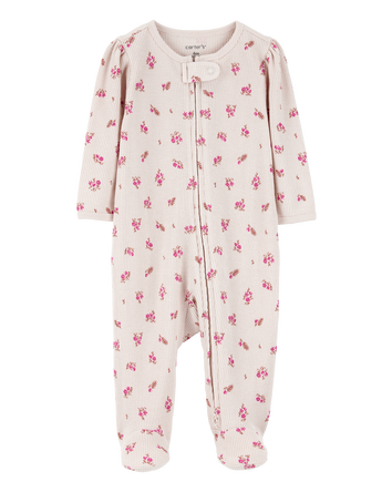 Baby Floral 2-Way Zip Thermal Sleeper Pyjamas, 