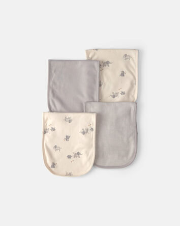 B&eacute;b&eacute; - Emballage 4 serviettes pour le rot &agrave; motif &eacute;l&eacute;phant, 