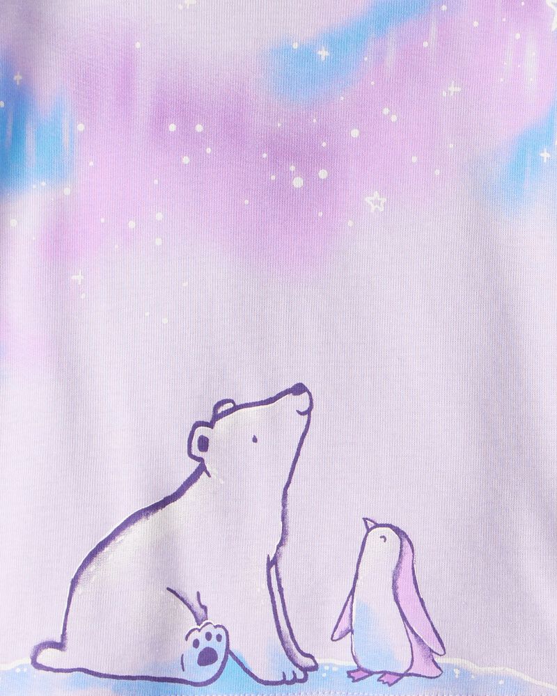 Toddler Girl Polar Bear & Penguin 100% Cotton Snug Fit 4-Piece Pyjamass - Purple, image 2 of 4 slides