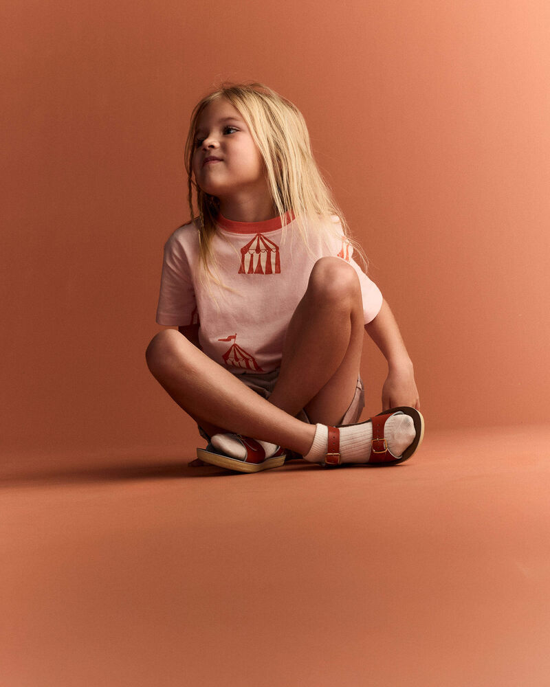 Toddler Girl Relaxed Graphic Tee in Big Top Print - Light Pink, image 6 of 6 slides