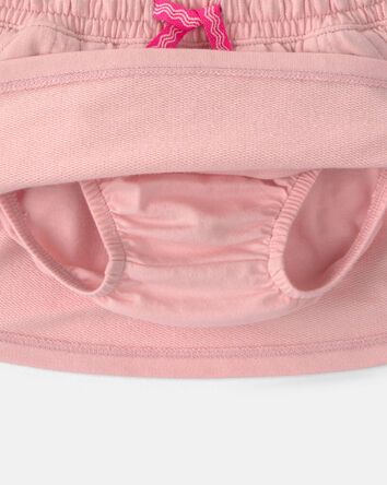 B&eacute;b&eacute; fille - Jupe-short en jersey bouclette - Rose, 