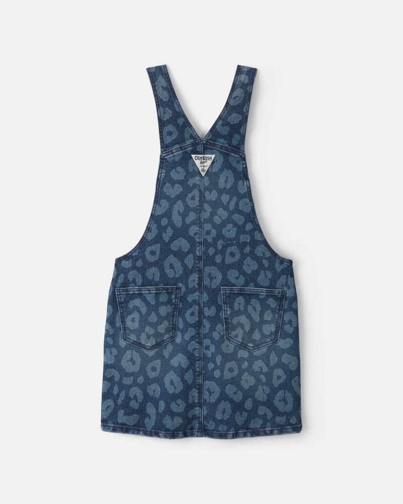 Girls Leopard Denim Skirtall - Dark Wash, image 2 of 5 slides