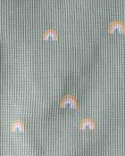 Toddler Waffle Knit Set Made with Organic Cotton in Happy Rainbows, image 3 of 5 slides
