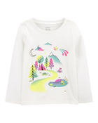 Girls Mountain Scene Cotton Blend Graphic Tee, image 1 of 3 slides