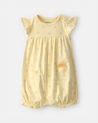 Baby Girl Sunshine Short-Sleeve Romper - Yellow, image 1 of 4 slides