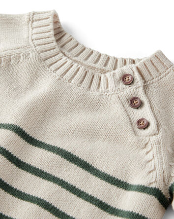 Baby 2-Piece Organic Cotton Sweater Knit Set in Stripes, 