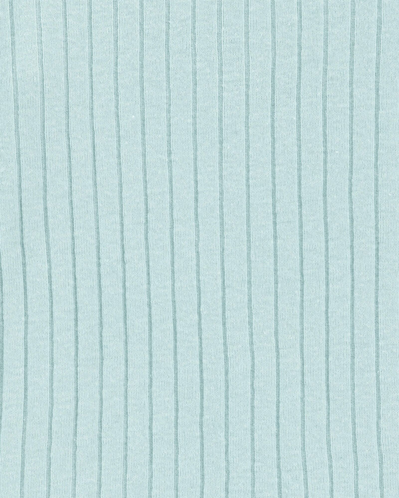 Baby Ribbed Cotton Blend 2-Piece Pyjamas - Teal, image 2 of 3 slides