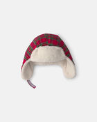 Tout-petit gar&ccedil;on - Tuque en molleton teddy &agrave; carreaux de No&euml;l - Rouge, image 2 sur 2 diapositives