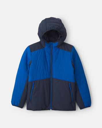 Boys  Quilted Mid Weight Jacket- Royal Blue, 