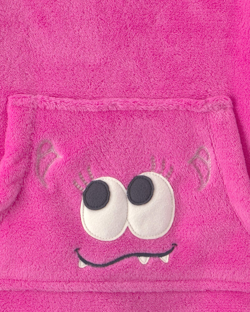 Girls Monster Fleece Loose Fit Pyjama Hoodie - Pink, image 2 of 4 slides