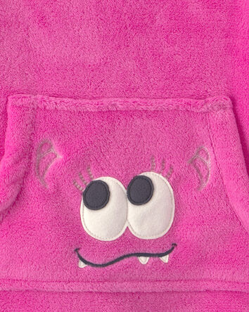Girls Monster Fleece Loose Fit Pyjama Hoodie - Pink, 