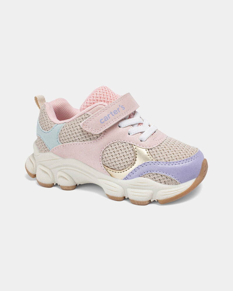 Toddler Girl Athletic Sneakers - White/Pink, image 1 of 6 slides